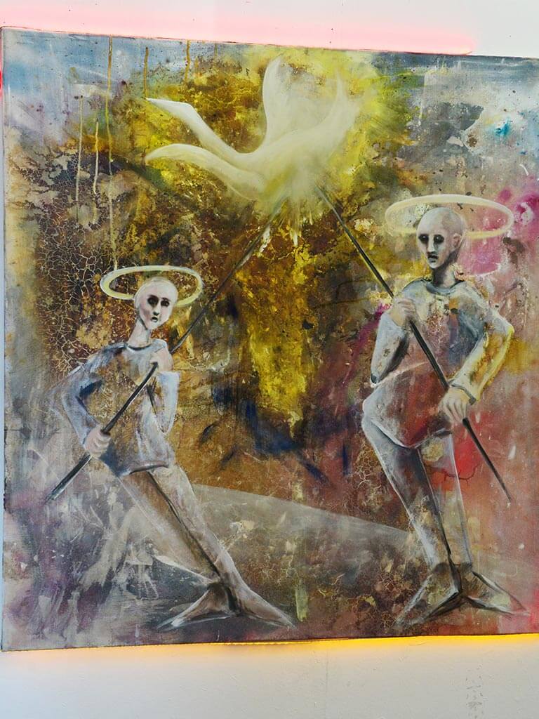 Kunstwerk von Hans Vinzenz Seidl: Engel und Schwan